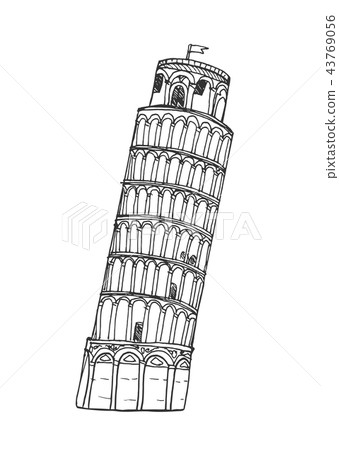 Pisa tower illustration 43769056