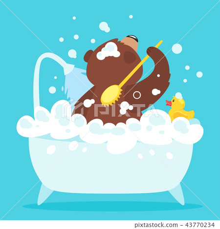 cartoon brown grizzly bear 43770234