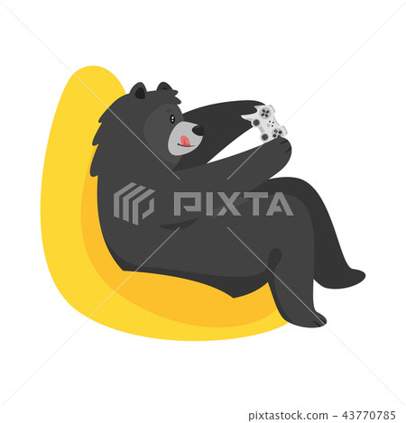 cartoon black cool bear 43770785