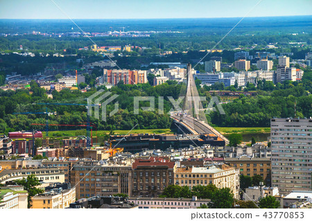 Aerial view of the Warsaw skyline buildings Aerial view of the Warsaw skyline buildings 43770853