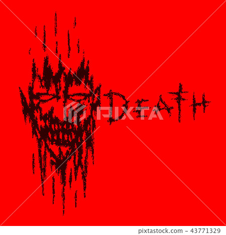 Bloody demon face. Vector illustration. Bloody demon face. Vector illustration. 43771329