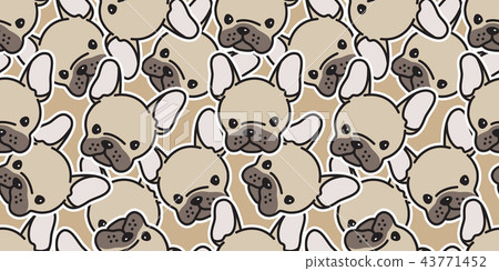 Dog seamless pattern vector french bulldog pug - Stock Illustration ...