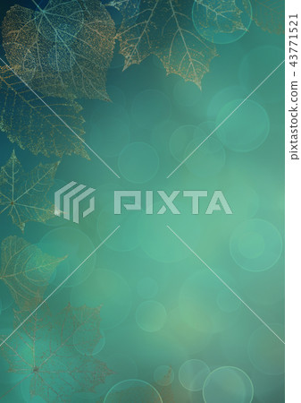 Autumn transparent skeleton leaves background 43771521