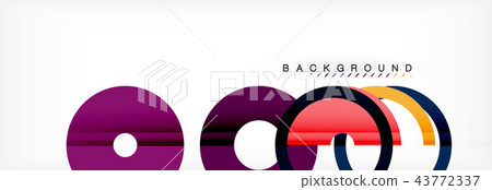 Colorful rings on grey background, modern geometric pattern design. Vector business or technology Colorful rings on grey background, modern geometric pattern design. Vector business or technology 43772337