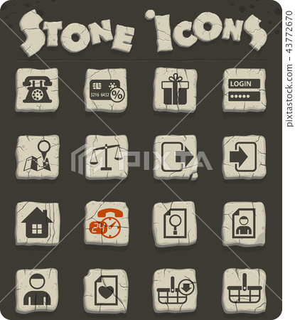 e-commerce interface stone icon set e-commerce interface stone icon set 43772670