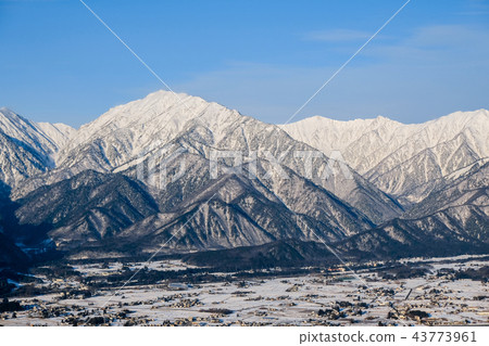 Winter scenery of Shinshu and Omachi city (viewing Mt. 43773961