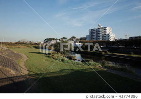 Tsurumi River riverbed near Kamoi Station, Yokohama City 43774886