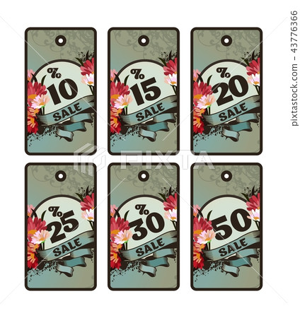 Discount price tags with flowers Discount price tags with flowers 43776366