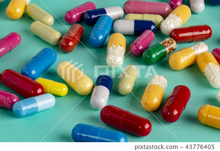 Different medicine capsules and pils 43776405