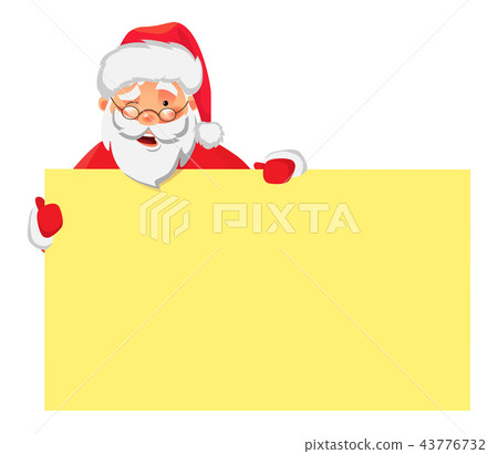 Santa Claus holding banner - Stock Illustration [43776732] - PIXTA