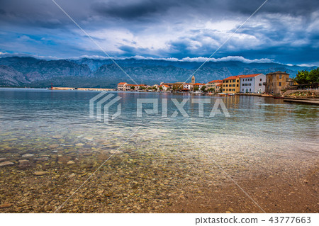 Traditional old village Vinjerac, Croatia, Velebit mountains and Paklenica national park in Traditional old village Vinjerac, Croatia, Velebit mountains and Paklenica national park in 43777663