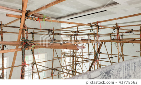 Bamboo Scaffolds for construction job. 43778562