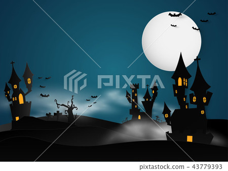Castle Halloween Banner background. 43779393