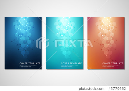 Vector covers or brochure for medicine, science and digital technology. Geometric abstract Vector covers or brochure for medicine, science and digital technology. Geometric abstract 43779662