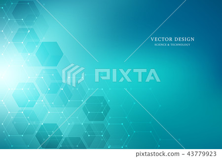 Vector medical background from hexagons. Geometric elements of design for modern communications 43779923