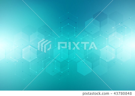 Medical background from hexagons. Geometric elements of design for modern communications, medicine Medical background from hexagons. Geometric elements of design for modern communications, medicine 43780848
