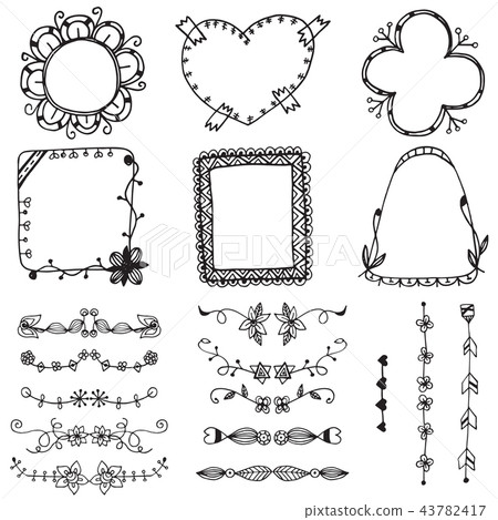 Ornamental lines and stripes doodle vector 43782417