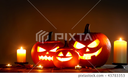 Halloween pumpkin and candles Halloween pumpkin and candles 43783353