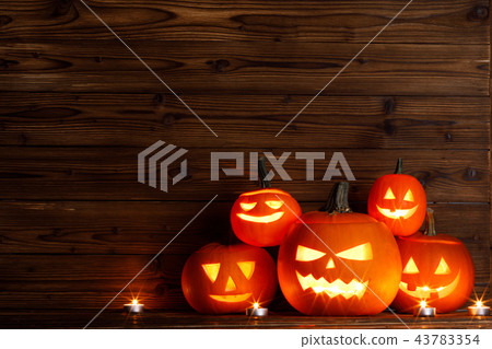 Halloween pumpkin and candles Halloween pumpkin and candles 43783354