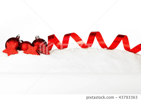 Christmas decorations in snow 43783363