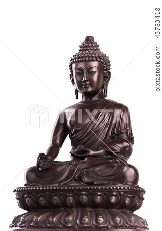 Buddha sitting in gesture of a donation. 43783418