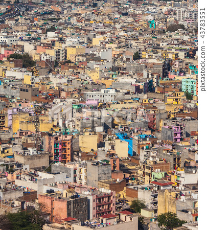 Many colored buildings, aerial view. 43783551