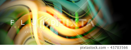 Wave fluid flowing colors motion effect, holographic abstract background. Vector illustration Wave fluid flowing colors motion effect, holographic abstract background. Vector illustration 43783566