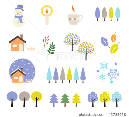 冬天風景例證集合 冬天風景例證集合 43783658