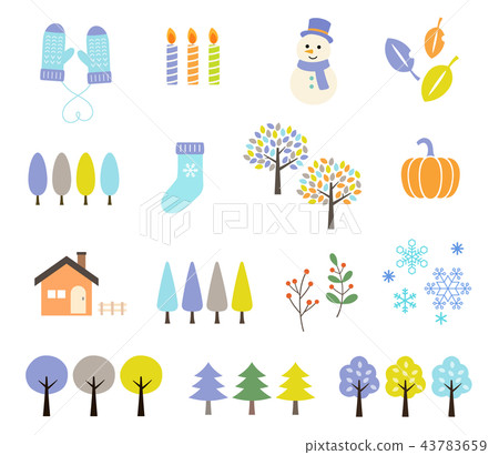 Winter landscape illustration set - Stock Illustration [43783659] - PIXTA