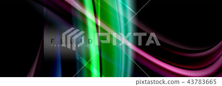 Fluid colors abstract background colorful poster, twisted liquid design on black, colorful marble or 43783665