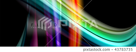 Fluid colors abstract background colorful poster, twisted liquid design on black, colorful marble or 43783735