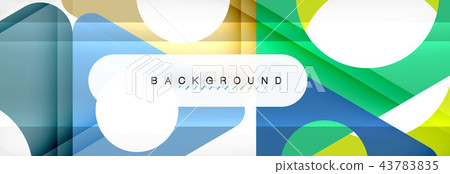 Geometric background, circles and triangles shapes banner. Illustration for business brochure or 43783835
