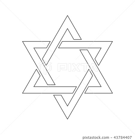 Star of David. Hexagram sign. Symbol of Jewish identity and Judaism. Simple flat white illustration Star of David. Hexagram sign. Symbol of Jewish identity and Judaism. Simple flat white illustration 43784407