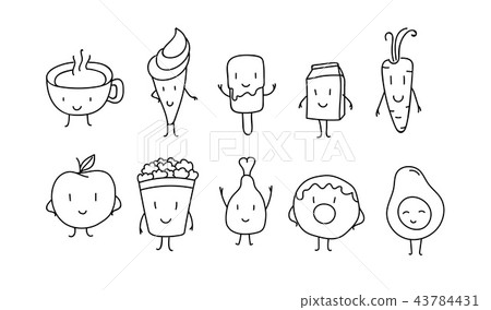Different doodle style food products Different doodle style food products 43784431