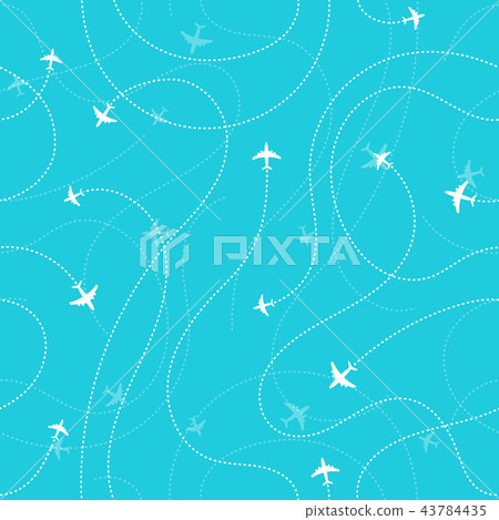 Aircraft destinations dark seamless background 43784435