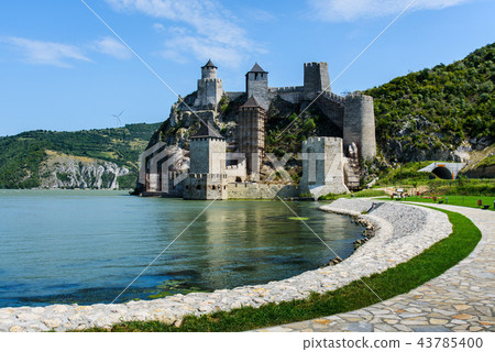 Golubac fortress on Danube river in Serbia 43785400