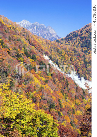 Hotaka mountain range (longitudinal) from the Abosu in autumn Hotaka mountain range (longitudinal) from the Abosu in autumn 43786836