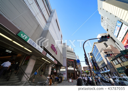 Tokyo cityscape in Japan I look at the street in front of Meguro Station (East Exit) 43787035
