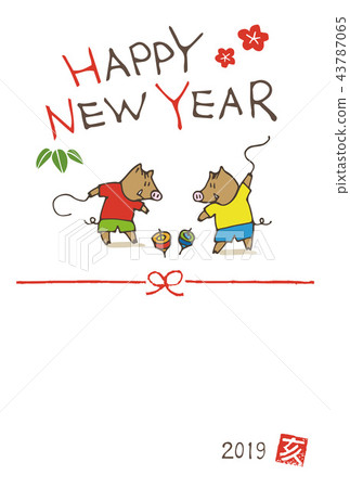 手寫新年的公豬卡與悲傷年獨奏 手寫新年的公豬卡與悲傷年獨奏 43787065