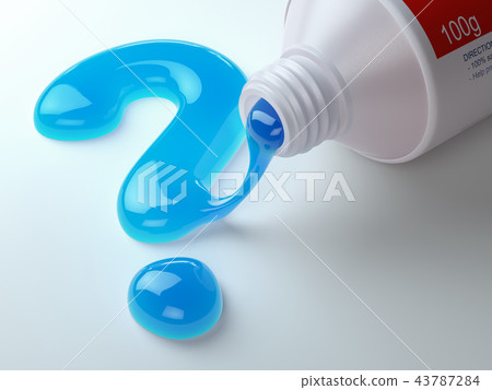 Toothpaste in the shape of question mark  43787284