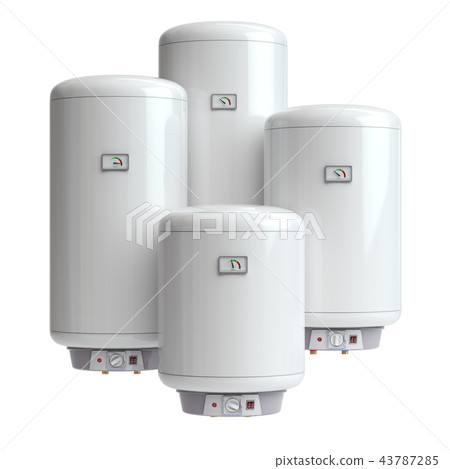 Electric boilers, water heater isolated on white 43787285