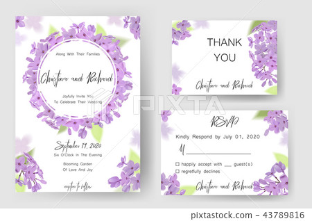 Save the date card, wedding invitation, greeting card with beautiful flowers and letters 43789816