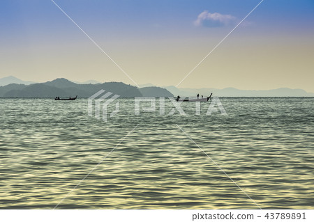 fishing by boat Phang Nga bay  Thailand. 43789891