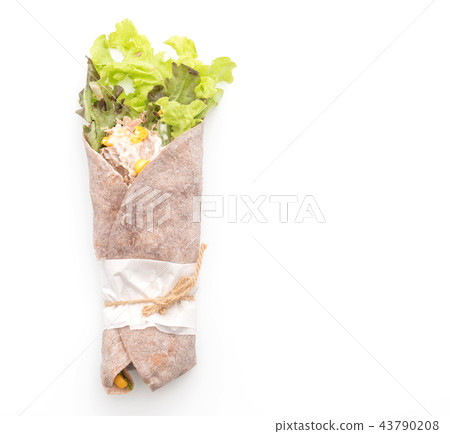 wrap salad roll with tuna corn salad 43790208