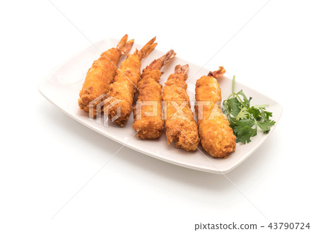 batter-fried prawns on white batter-fried prawns on white 43790724