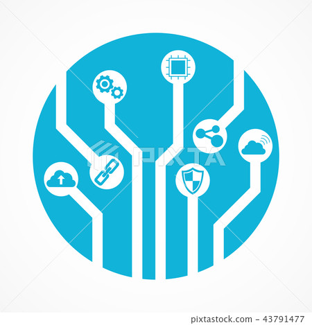 Circuit board integration , Technology icon Circuit board integration , Technology icon 43791477