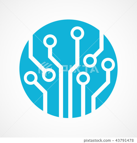 Circuit board isolated , technology icon Circuit board isolated , technology icon 43791478