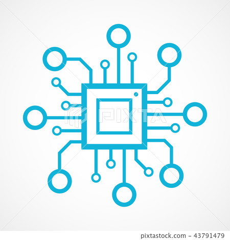 Chip isolated , technology icon Chip isolated , technology icon 43791479
