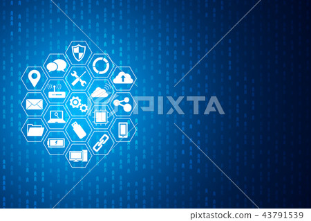 Technology icons concept , hexagon integrated Technology icons concept , hexagon integrated 43791539
