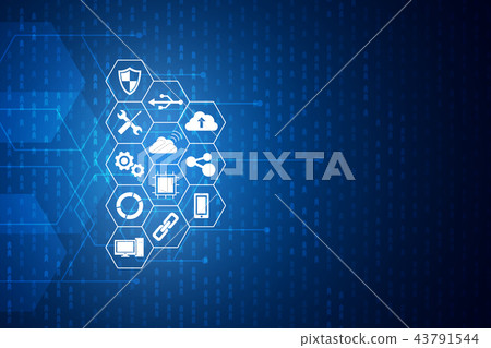 Technology icons concept , hexagon integrated Technology icons concept , hexagon integrated 43791544